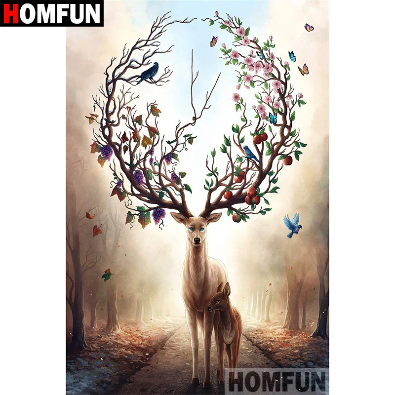 Алмазная 5d картина HOMFUN сделай сам с полными квадратными/круглыми стразами Лесной