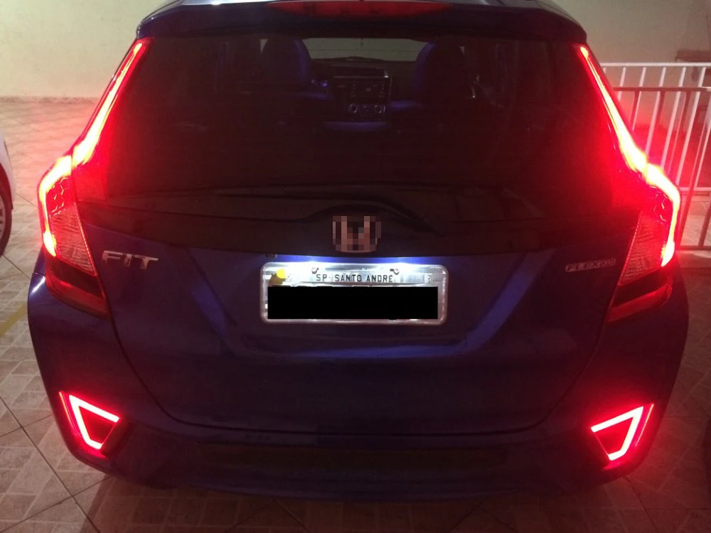 Для Honda Fit Jazz SNCN Светодиодный отражатель заднего бампера, задний светильник для вождения, торможения