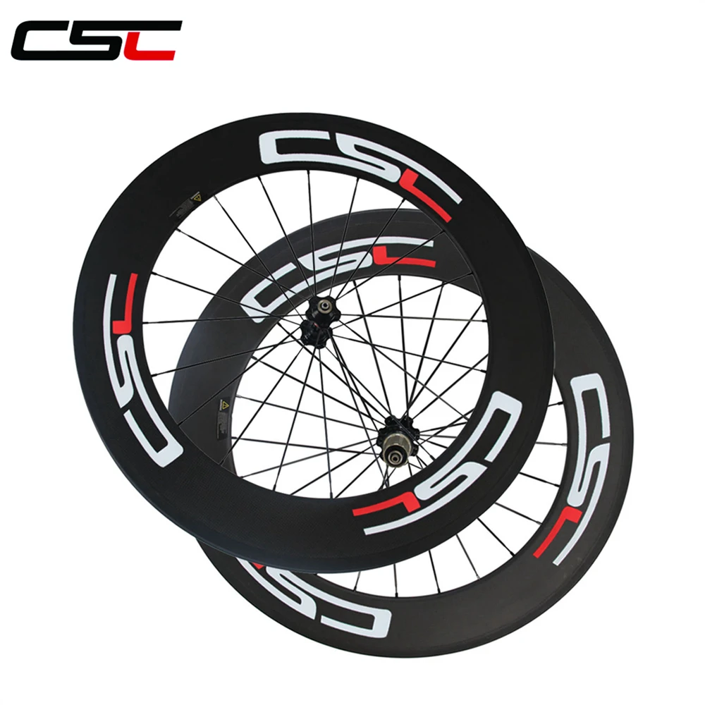 CSC 700C 24 38 50 60 88 мм Clincher трубчатый углеродный велосипед Дорожные колеса с novatec или R36 концентратор углеродная велосипедная колесная