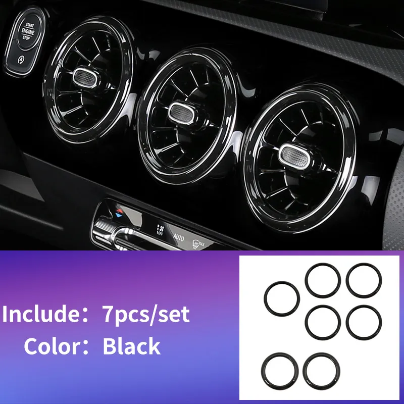 gloss black 7pcs Инструмент на выходе полосы для Mercedes w177 amg/класс А mercedes класс А w177 класе планки/a180 Mercedes класс w177 аксессуары - Название цвета: gloss black 7pcs