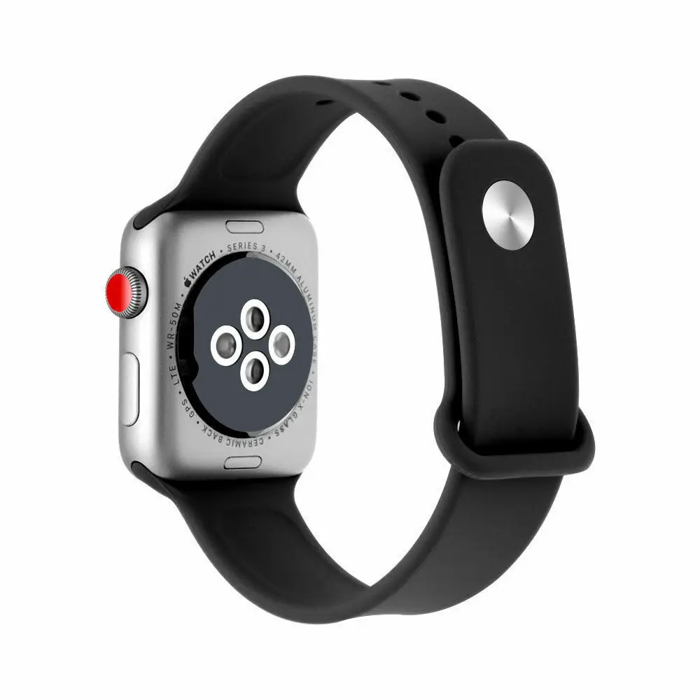Силиконовые часы 12 видов цветов ремешок для Apple Watch 4/3/2/1 серии замена Смарт 38 мм 42