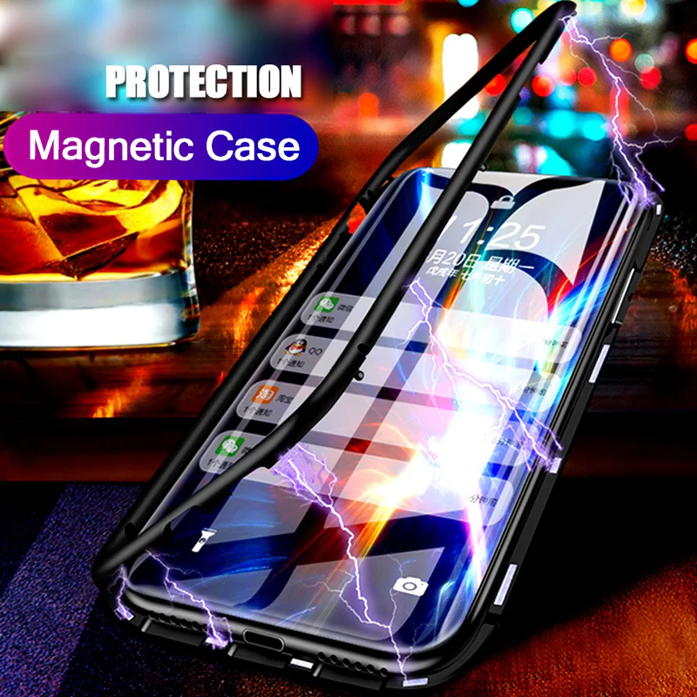 Магнитный адсорбционный металлический чехол для Huawei Honor 10 Lite Coque Funda магнит закаленное стекло задняя крышка на Honar Honer 10 Light