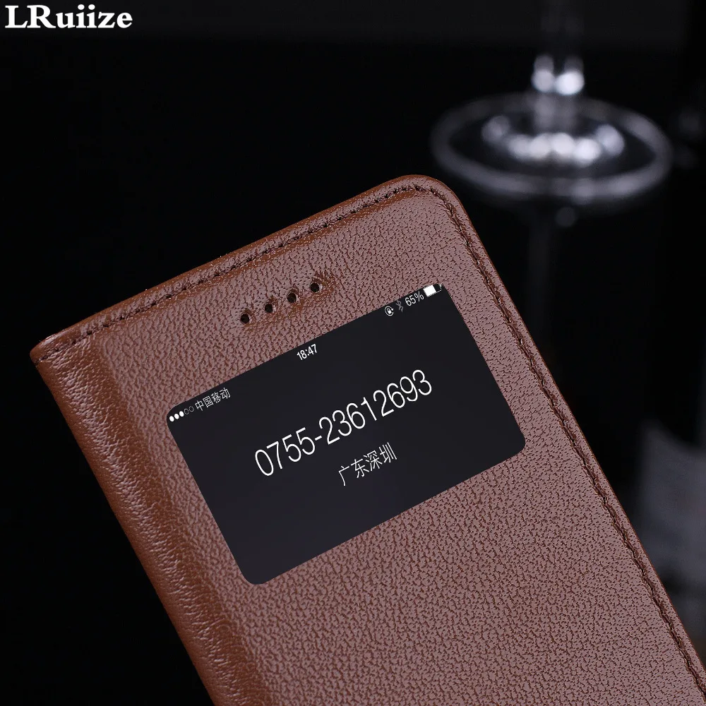 LRuiize роскошный Ультратонкий чехол книжка из натуральной бычьей кожи для iphone 6s 6 Plus