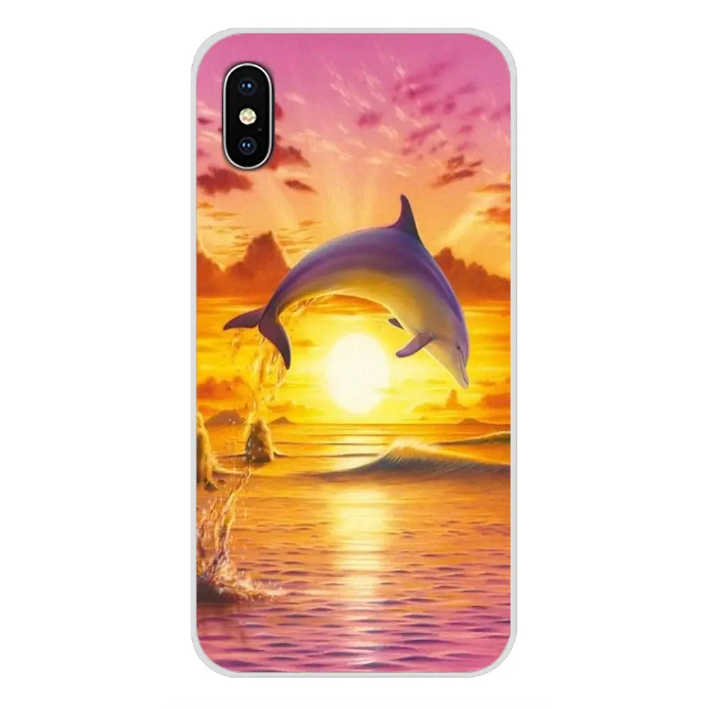 Прозрачный чехол из ТПУ для Xiaomi Redmi 4A S2 Note 3 3S 4 4X 5 Plus 6 7 6A Pro Pocophone F1 Ocean Dolphin Dance And Jumping|Чехлы-накладки| |