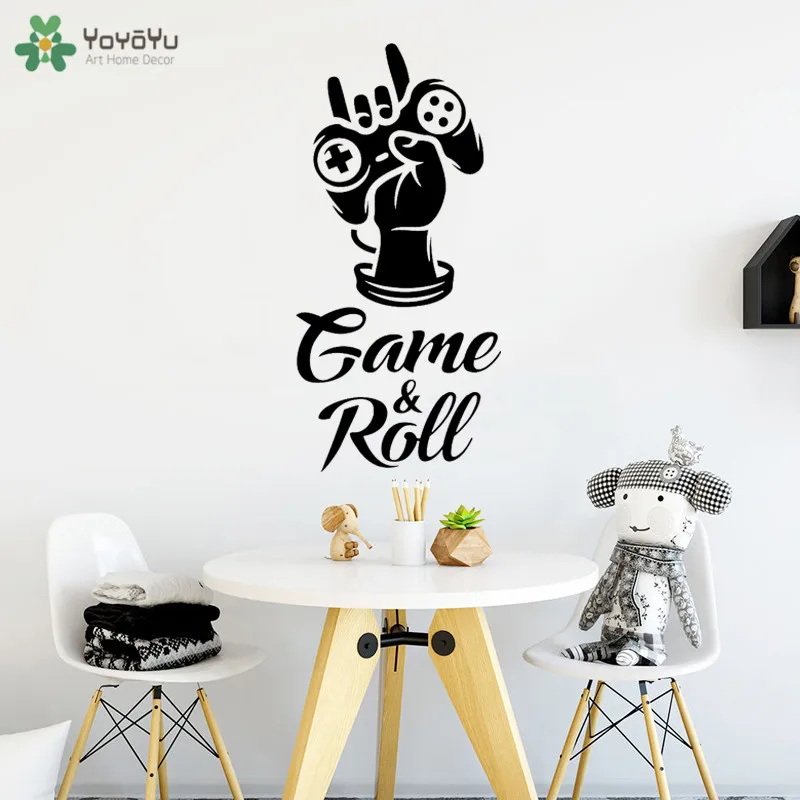 YOYOYU Wall Decal Video Gaming Sticker Boys Bedroom Special Design Rock and Roll Pattern Art Mural Gift Modern Decor SY950 | Дом и сад