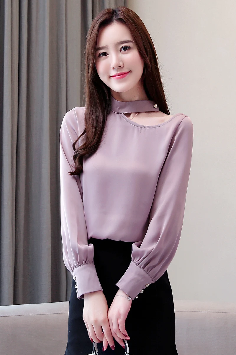 

womens tops and blouses 2019 korean fashion clothing chiffon blouse harajuku ladies tops Chiffon blouse Solid full 2757 50