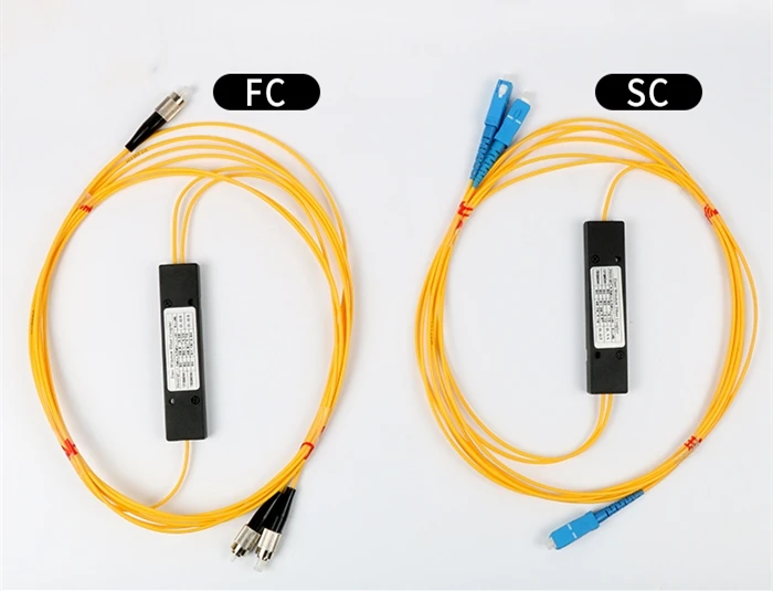 4PCS 1*2 FBT splitter ratio 50:50 1310/1550nm dual window Abs box type SC FC LC UPC APC SM 1*2 fused fiber coupler free shipping