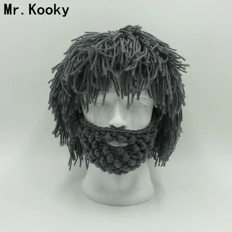 Мужские и женские шапки с париком Mr.Kooky теплые вечерние ручной работы бородой 30