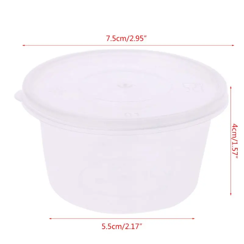 10 шт. одноразовых соусов SFVEFVD с крышками прозрачные круглые чашки Chutney контейнер