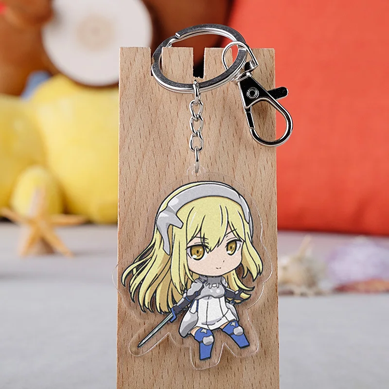 10 pcs/lot Anime Dungeon ni Deai o Motomeru no wa Machigatte Iru Darouka Acrylic Keychain Toy Bag Pendant Double sided Key Ring | Игрушки и