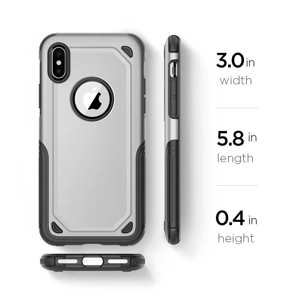 Dual Layer Carbon Fiber Matte Defender Armor Case Soft Rubber &amp Hard PC Shockproof Protective Cover For Apple iPhone X 7 8 Plus |