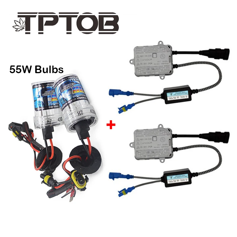 TPTOB 55 Вт тонкий балласт комплект HID ксеноновая лампа 12 В H1 H3 H7 H11 9005 9006 4300k 5000k 6000k 8000k