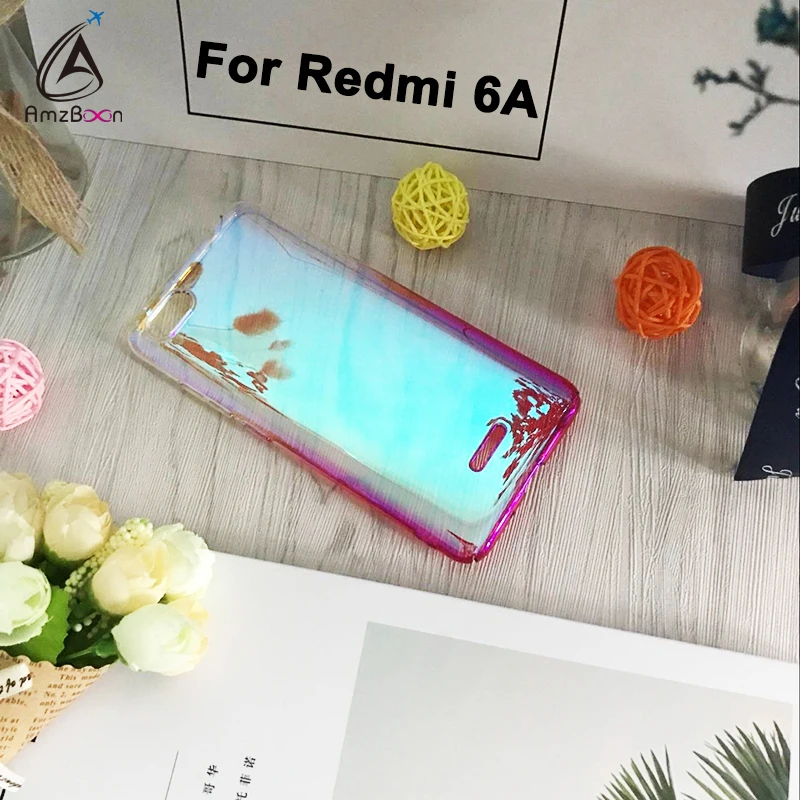 Amzboon Case For Xiaomi Redmi 6A Aurora Gradient Color Transparent Cover Redmi6 Phone case Remi 6Pro Light Slim PC Coque | Мобильные