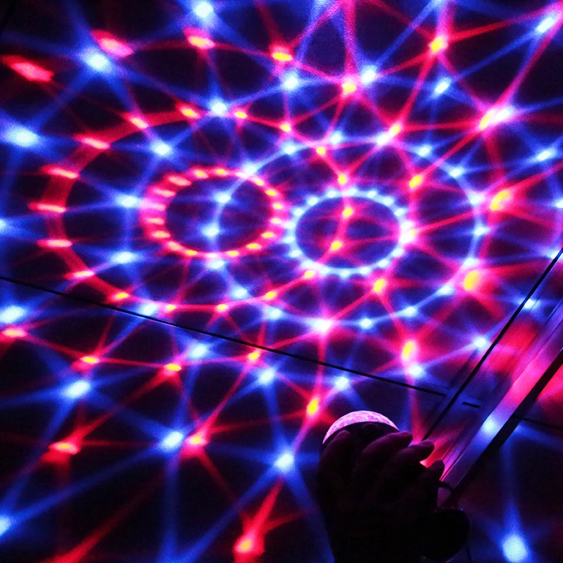 Remote Control 3W RGB Party Stage Light Music Sound Activated Rotating Magic Ball Projector Dancing Disco Lights for DJ KTV Bar | Лампы и