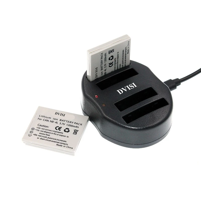 DVISI 4pcs NB-4L NB 4L Camera Rechargeable Battery with USB Dual Charger for Canon Digital 100 110 30 IS IXY 10 SD300 | Электроника