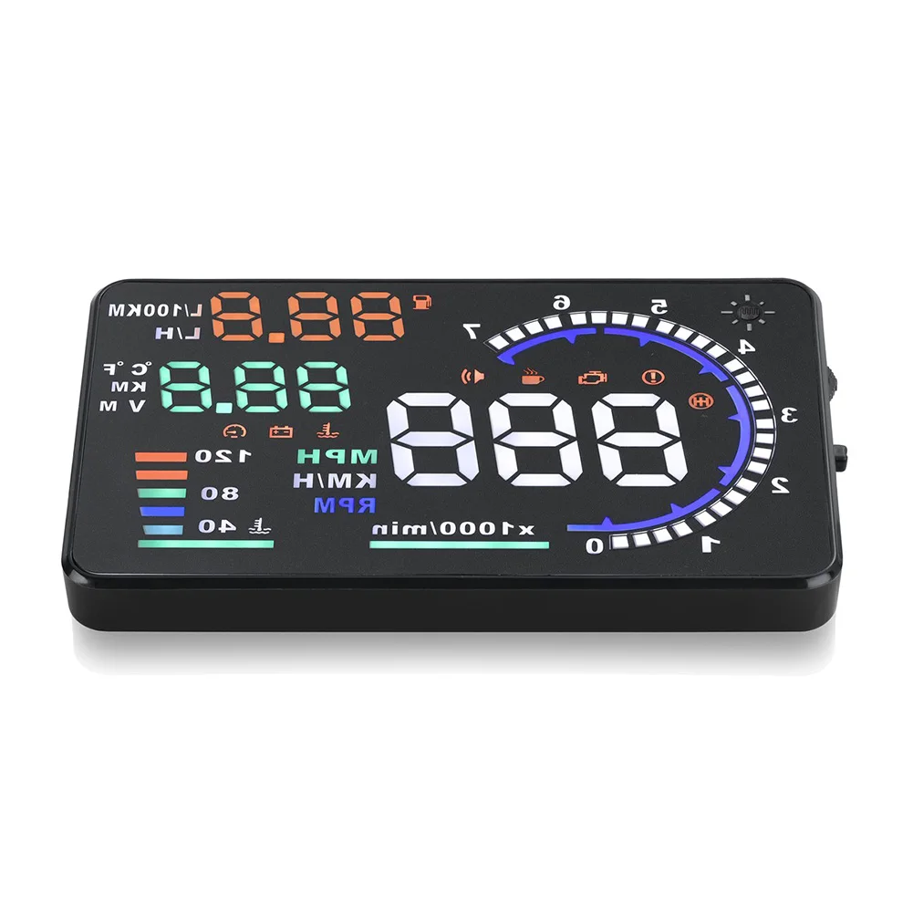 5 "Универсальный Автомобильный HUD проектор Head Up A8 дисплей OBD II 2 Предупреждение
