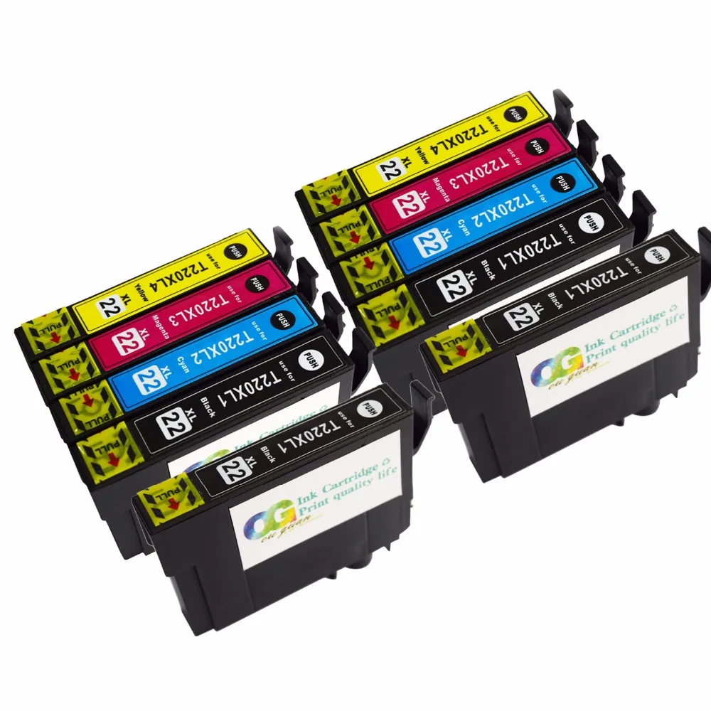 

10PK 220 T220XL Ink Cartridge Compatible for Epson Expression XP-320 420 424 Workforce WF-2630 WF-2650 Printers