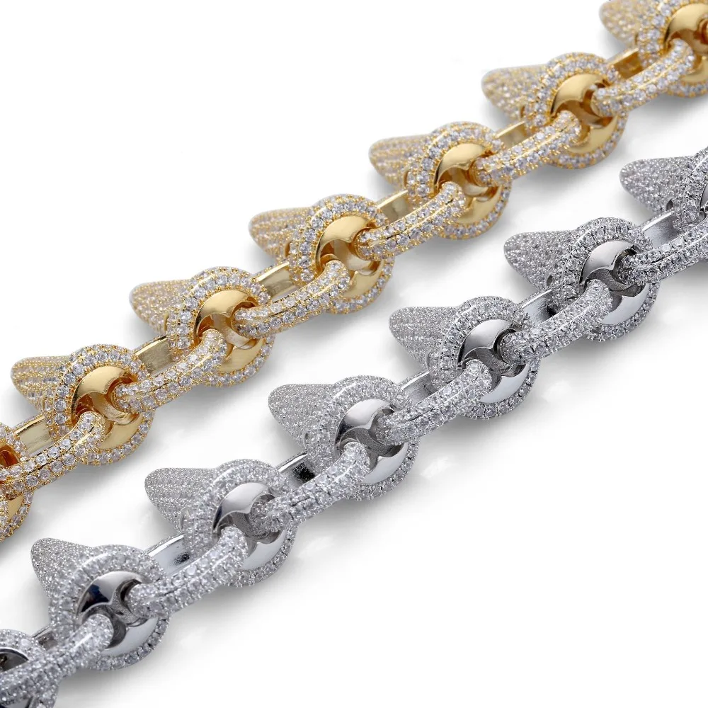 RRMNVNV Роскошные Панк рок Iced Out заклепочные шипы браслеты на запястье с блестящим