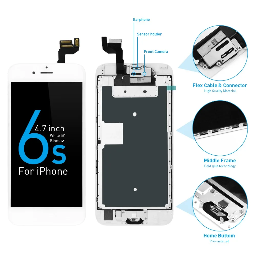 AAA ++ полный дисплей для Apple iPhone 6s ЖК pantalla сенсорный экран дигитайзер в сборе 4 7