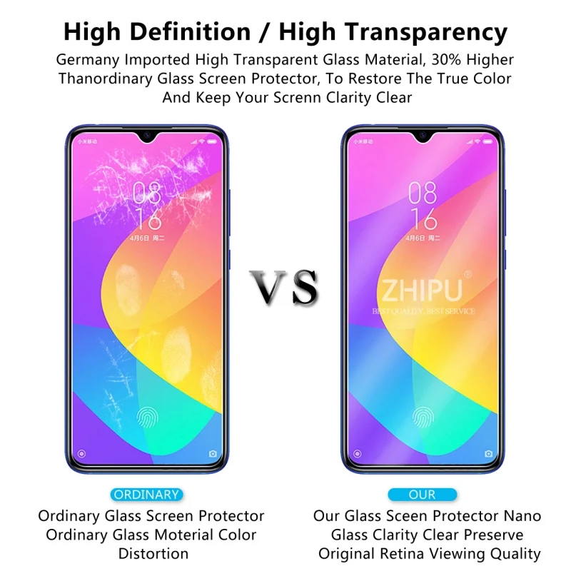 2 шт закаленное стекло для Xiaomi Mi CC9 протектор экрана 2.5D 9H Премиум Закаленное