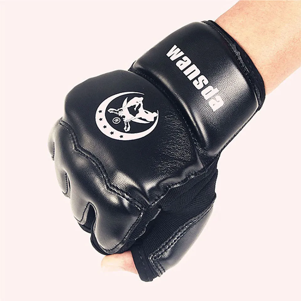 Новые взрослых/Дети Половина Finger бой Боксёрские перчатки рукавицы Sanda Karate