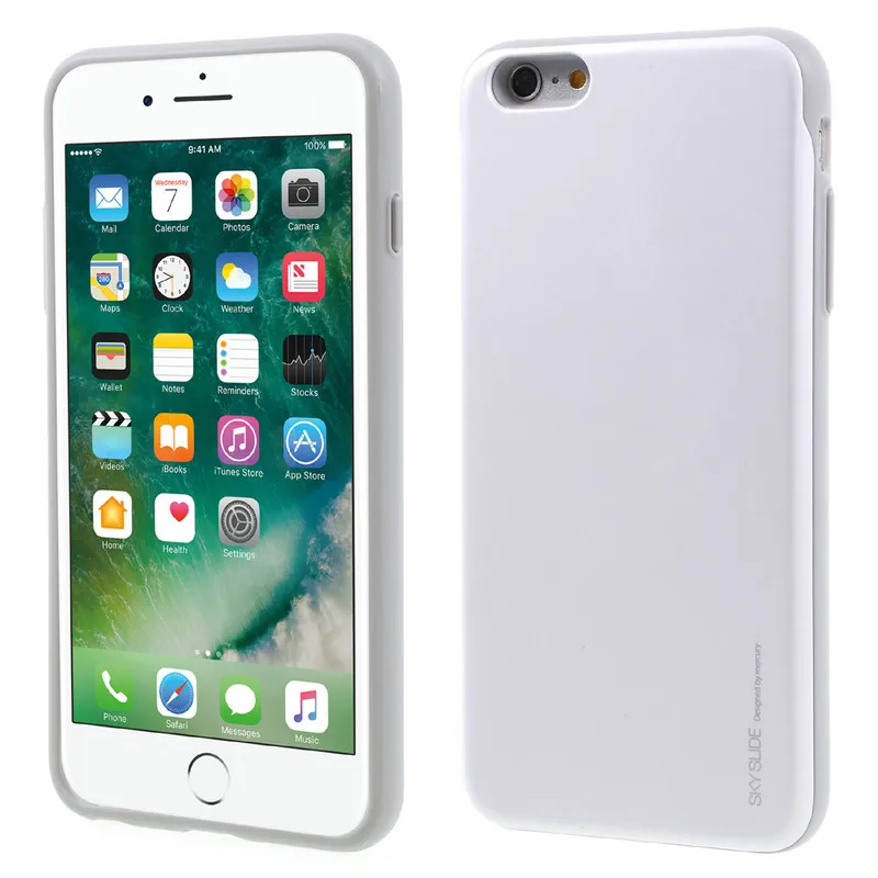 White Гибридный Чехол Goospery Candy Sky Slide для iPhone X, 8, 7, 6, 6s Plus, держатель для карт, чехол для телефона iPhone 6, 6s, 7 Plus - Цвет: White