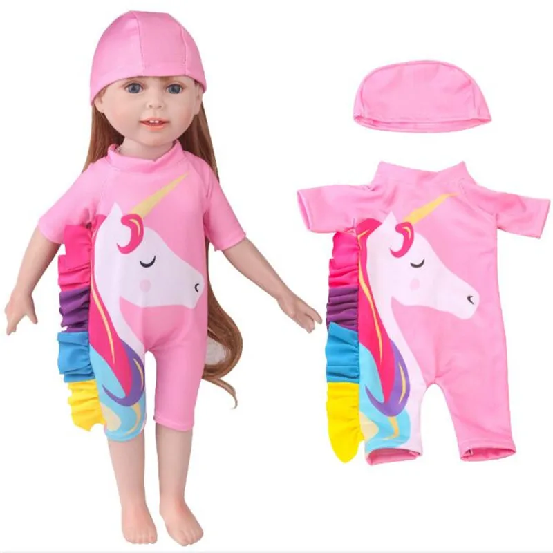 Одежда для новорожденных 18 дюймов 43 см костюм с единорогом фламинго на плече +