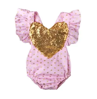 Love Heart Baby Rompers Girl Costumes Set Kids Jumpsuit Cotton Summer Sleeveless Bodysuit Photo Props Outfit Clothing Sets DS40 | Мать и