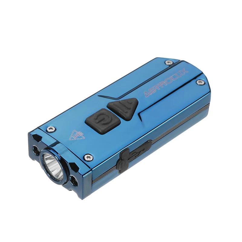 Синий Astrolux 350LM USB светодиодный фонарик из нержавеющей стали Миниатюрный фонарик для ключей 3 светодиодный фонарик УФ-Фонарик перезаряжаемый IP65 водонепроницаемый - Испускаемый цвет: Синий