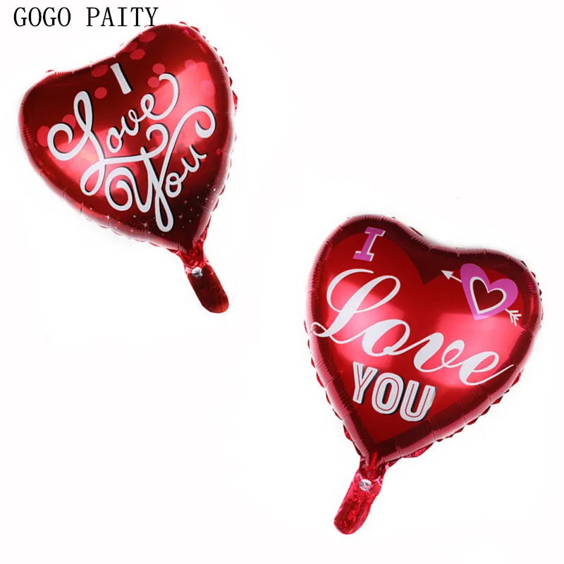 GOGO PAITY, новинка, 18 дюймов, в форме сердца, я люблю тебя, алюминиевый шар, для свадьбы, вечеринки, Дня Святого Валентина, белый шар, высокое качество