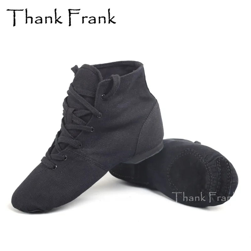 New Canvas Jazz Boot Lace Up Dance Trainning Shoes For Women Men Child Adult Black Soft Cloth Sports Sneakers Ballet |