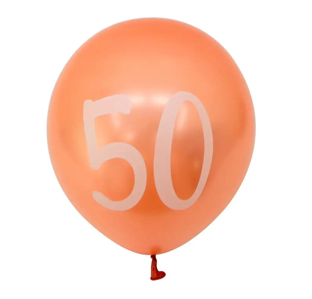 10 шт 5 видов стилей розовое золото 18th 21st 30th 40th 50th на день рождения воздушные шары на день рождения Декор вечерние поставки розовые и золотые воздушные шары - Цвет: 50th