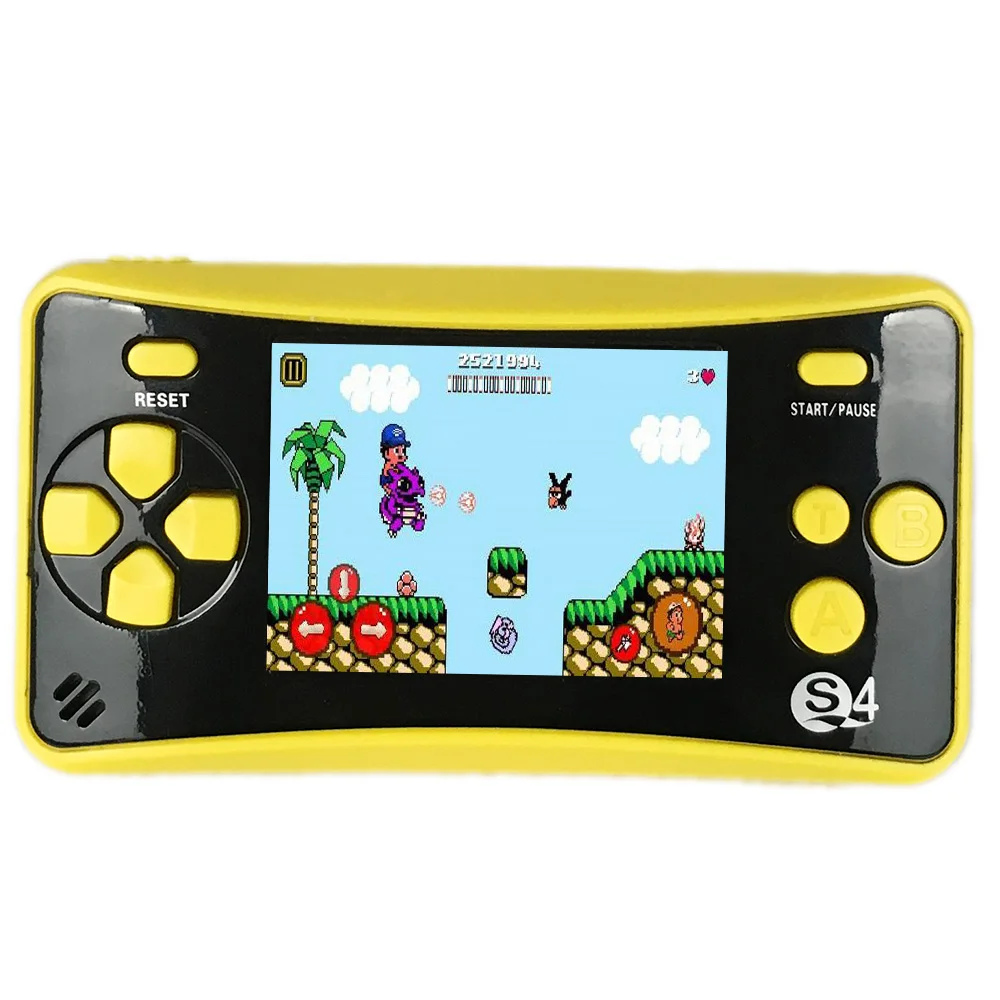 Yellow QS-4 Портативный портативная игровая консоль для детей «Человек-паук», 8-битный Ретро Видео игровой плеер 2," ЖК-дисплей 182 футболки с принтами на тему классических игр, Поддержка ТВ Выход, Динамик - Цвет: Yellow