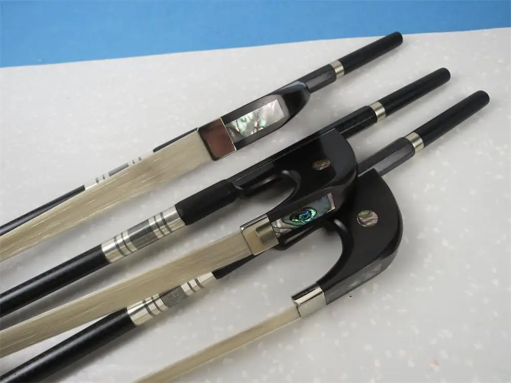 

3pcs best plaid Carbon Fiber Germany style double bass bow 3/4 #9248