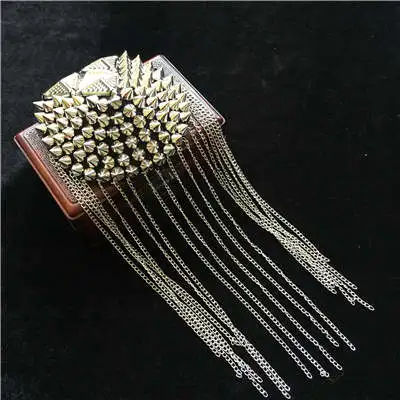 T B price for 2 pcs Ручная работа A99 epaulette ювелирные изделия кисточкой большое плечо брошь погоны/погоны Шипы/escapulario Блейзер аксессуары/булавка - Цвет: T B price for 2 pcs