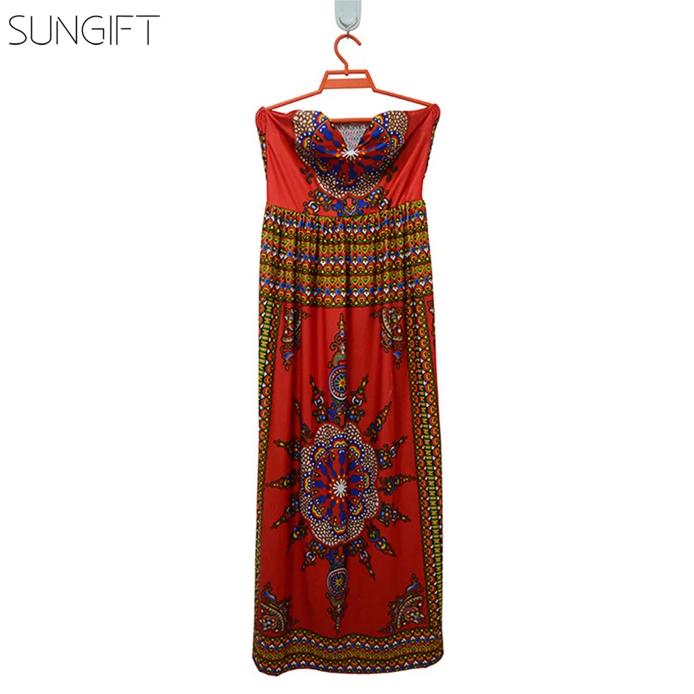 SUNGIFT африканская Дашики одежда Лето Новое Женское платье с обмоткой на груди с эластичной спинкой и талией элегантное вечернее платье для женщин
