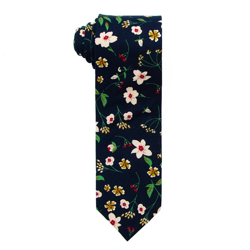 PCT-012 Cotton Tie Портной Смит 7,5 см с принтом Пейсли Цветочный Хлопок Галстуки Мода дизайнер Красочные Пейсли цветок галстуки галстук для мужчин свадьба - Цвет: PCT-012 Cotton Tie