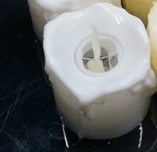white body Упаковка из 6 желтых движущихся фитиля светодиодных свечей, беспламенные на батарейках танцевальное пламя поддельные электронные свечи для украшения - Цвет: white body