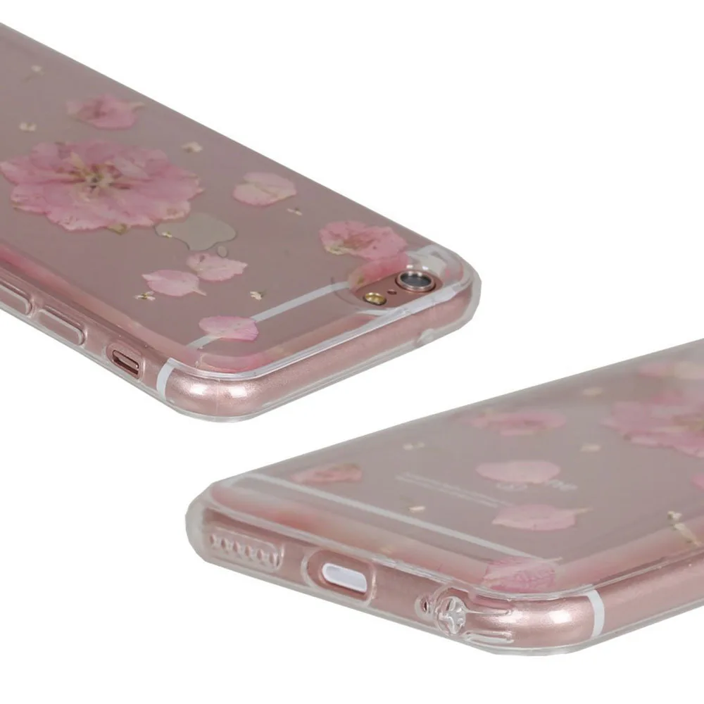 Настоящий настоящий высушенный цветок элегантный чехол для iPhone 6 S плюс 4 7 5 дюйма