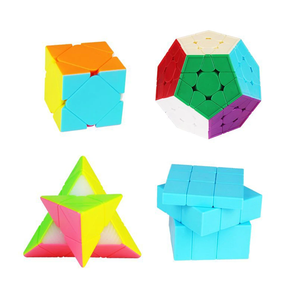 YUXIN 4 шт. в наборе 3x3 гладкая зеркальная скошенная Пирамида Megaminx без наклеек