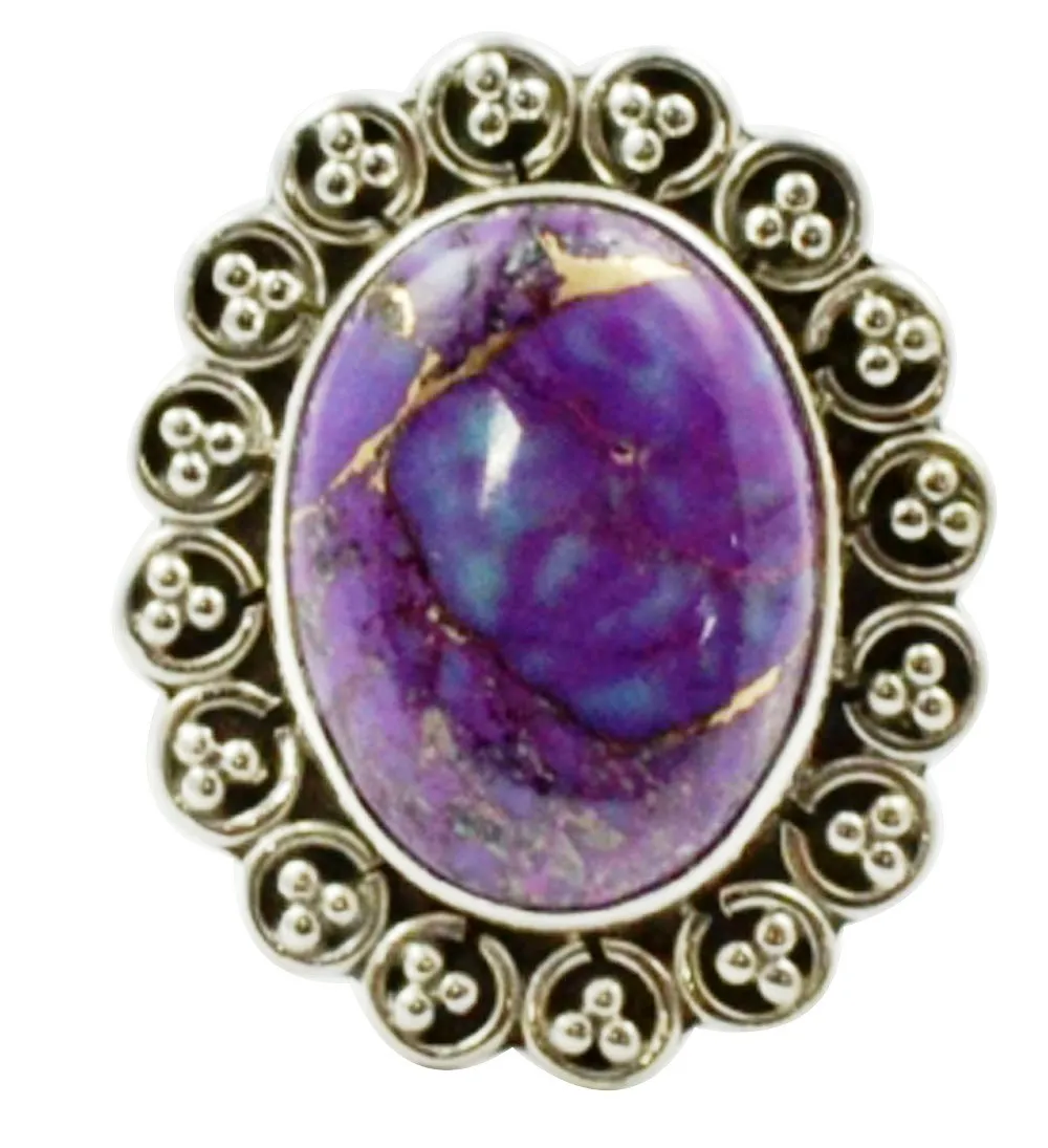 

Lovegem Purple Copper Turquoise Ring 925 Sterling Silver, Size : 6.75 , AR3303