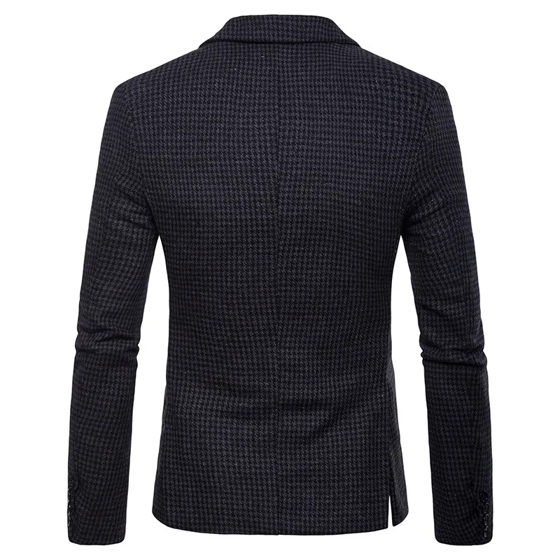 Новый Для мужчин s модный бренд блейзер в клетку Повседневное Slim Fit пиджак мужской