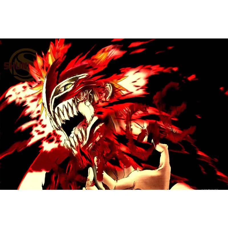 P0292 полая Ichigo аниме отбеливатель плакат на заказ холст плакат искусство отделочная ткань для дома ткань стены плакат печать шелковая ткань - Цвет: Темно-серый