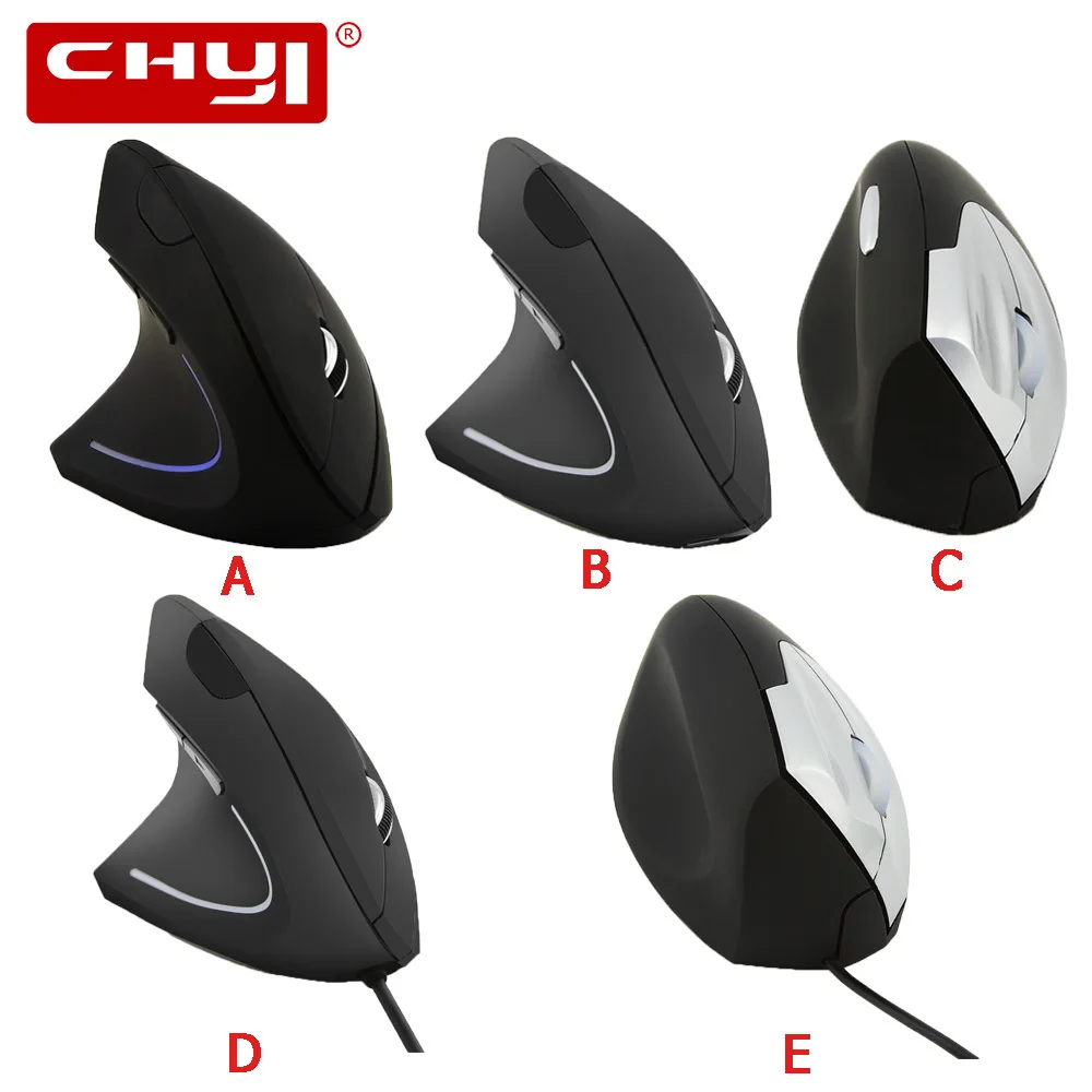 

CHYI Ergonomic Left Hand Gamer Mouse Home Vertical Mice Healthy Wrist Healing 1600DPI USB Optical Computer Mouse For Laptop PC