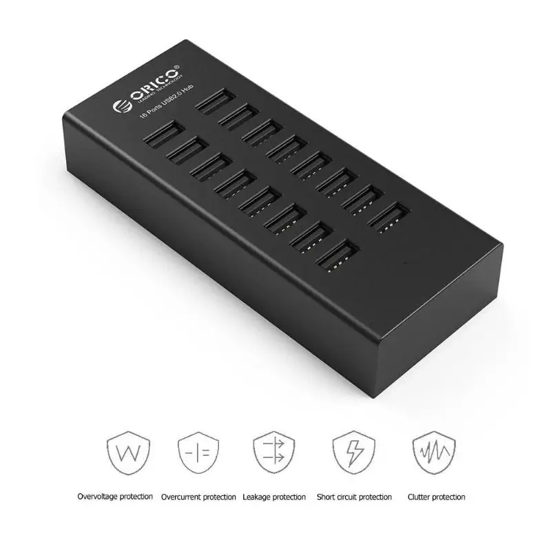 

ORICO H1613 16 in 1 USB Splitter 16Port USB2.0 Hub USB Port USB HUB With 12V2A Power Adapter for Apple Macbook Laptop PC Tablet