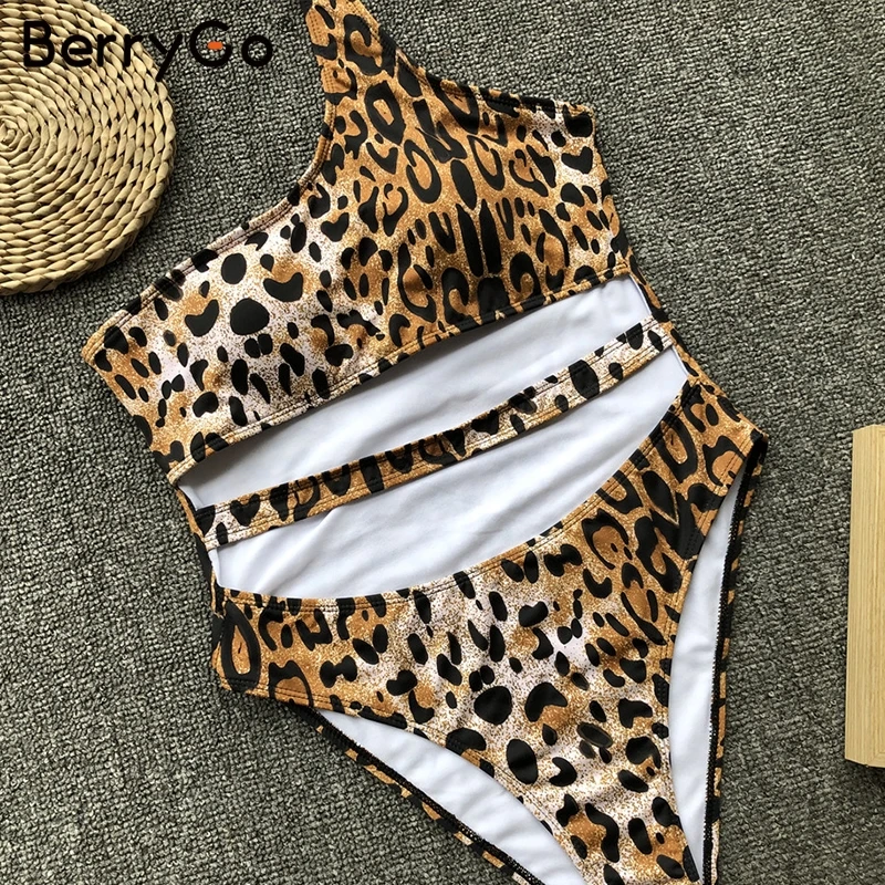 Женский купальник-бикини BerryGo с леопардовым принтом бандажный купальник на одно