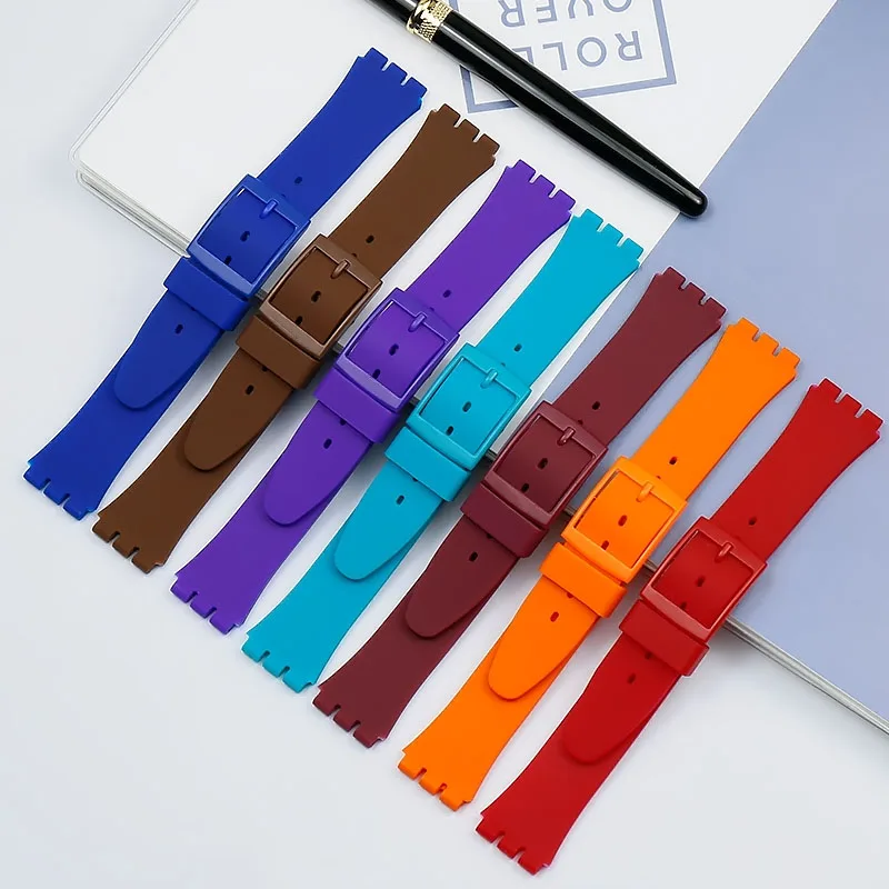 Ремешок для часов Swatch мужской разноцветный силиконовый резиновый браслет с