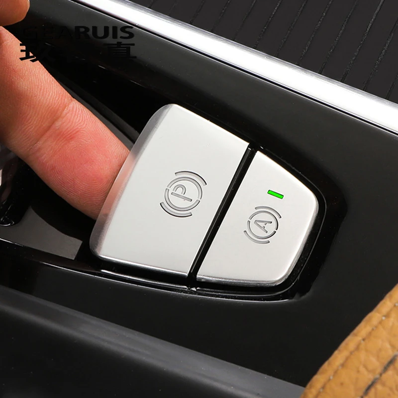 

Car Styling P Electronic Handbrake Buttons metal decoration Cover Sticker Trim for Volvo XC60 XC90 S90 Auto Interior Accessories