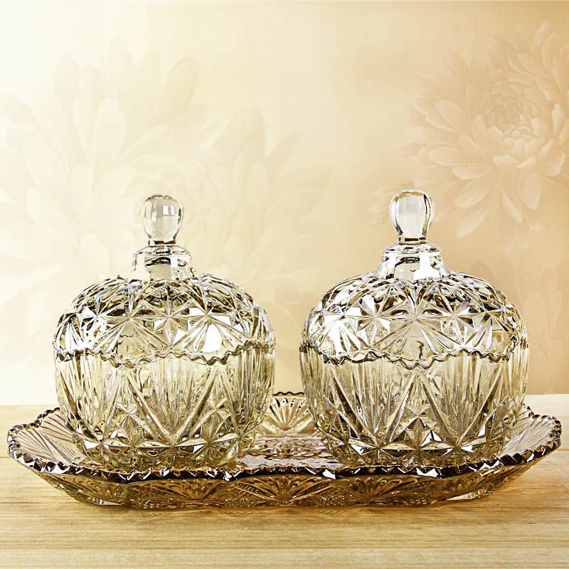 

Candy glass jar with transparent band cover Candy Jar Glass creative European-style canned fruit cup