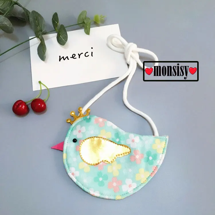 Green Bird Bag Monsisy/Кошелек для монет для девочек, Детский кошелек, маленький кошелек для мелочи, Детская сумка, сумочка для денег и монет, держатель для зимы, Kawaii Cat, Детская подарочная сумка - Цвет: Green Bird Bag